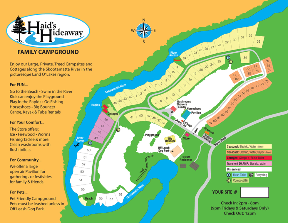 Haid's Hideaway Campground Map